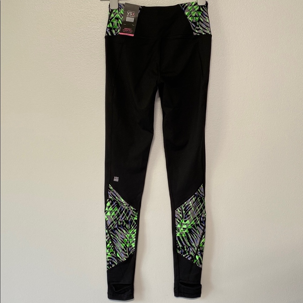 Victoria’s Secret Black and Green Patterned Leggings Size XS